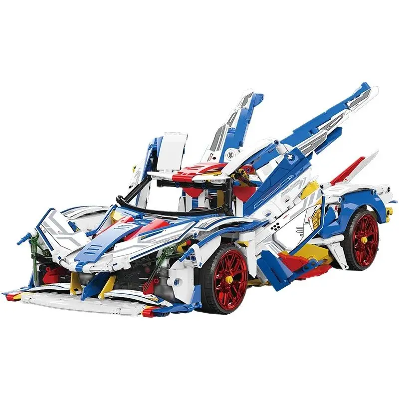 

2022 New Creative Technical Mech Sports Car Building Blocks City Remote Control Racing Bricks Model Toys for Boys Christmas Gift