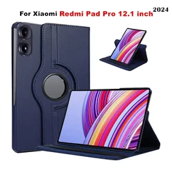 Rotation Cover For Xiaomi Redmi Pad Pro 12.1 inch 2024 Flip PU Leather Magnetic Cover funda for Redmi Pad Pro 12.1
