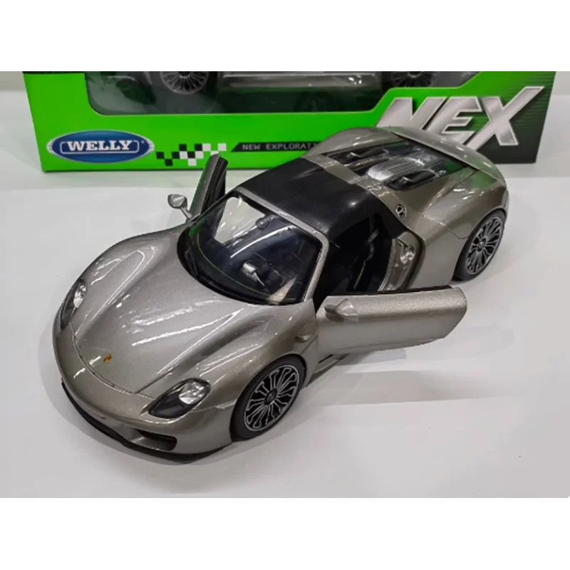 WELLY 1/18 Scale Porsche 918 Alloy Car Model Adult Classic Collection Souvenir Display Gift Boy Toy