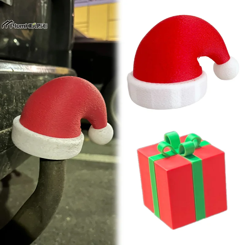 قبعة عيد الميلاد وصلة مقطورة غطاء الكرة مقطورة اقتران غطاء ثلاثية الأبعاد مطبوعة منع أنبوب الاستقبال من الصدأ هدية عيد الميلاد #3