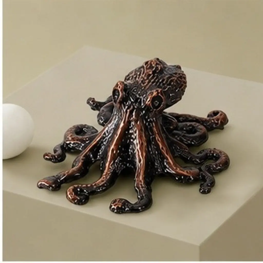 1Set Decorative Octopus Drawer Pulls Zinc Alloy Metal Cabinet Handles Nautical Ocean Theme for Nordic Farmhouse Kitchen Bathroom
