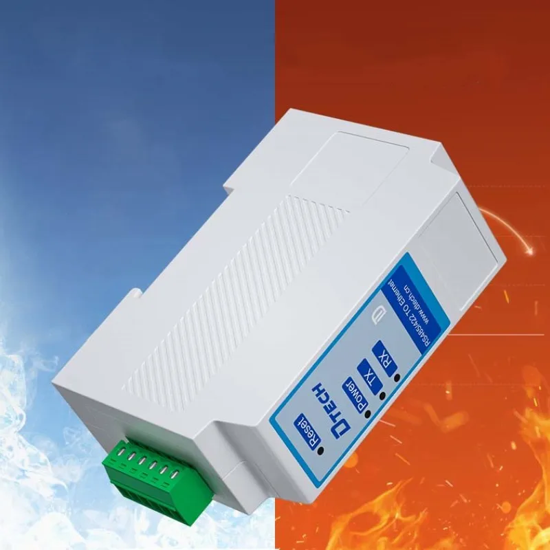 Equipamento de transmissão de porta serial de trilho din dtech rs485/422 serial para tcp/ip conversor de dispositivo serial de sinal ethernet