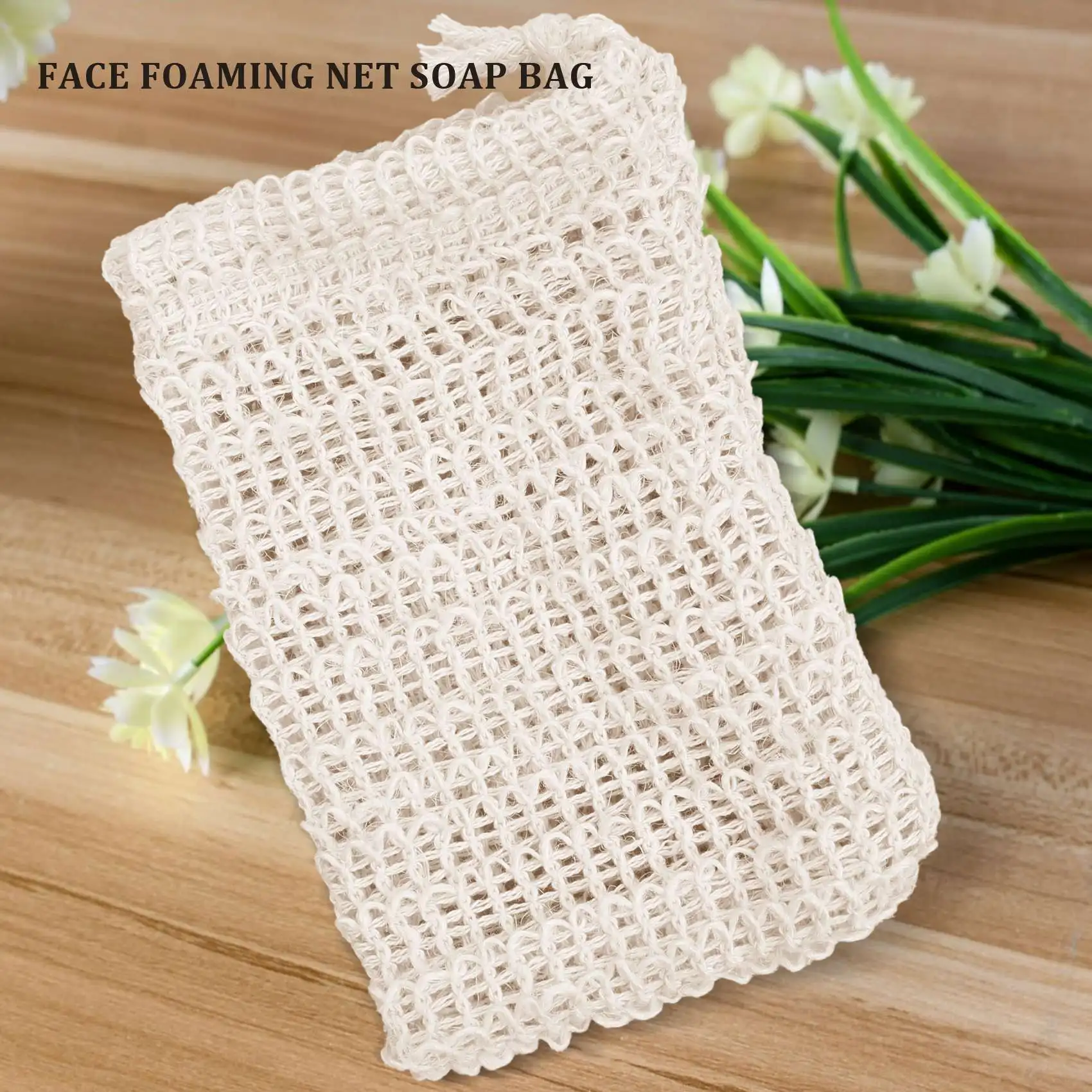 AA05 10 Pack Natural Sisal Soap Bag Exfoliating Soap Saver Pouch Holder