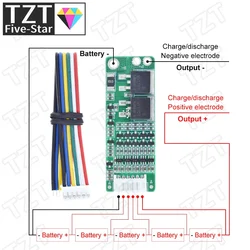 TZT 5S 15A Li-ion Lithium Battery BMS 18650 Charger Protection Board 18V 21V Cell Protection Circuit