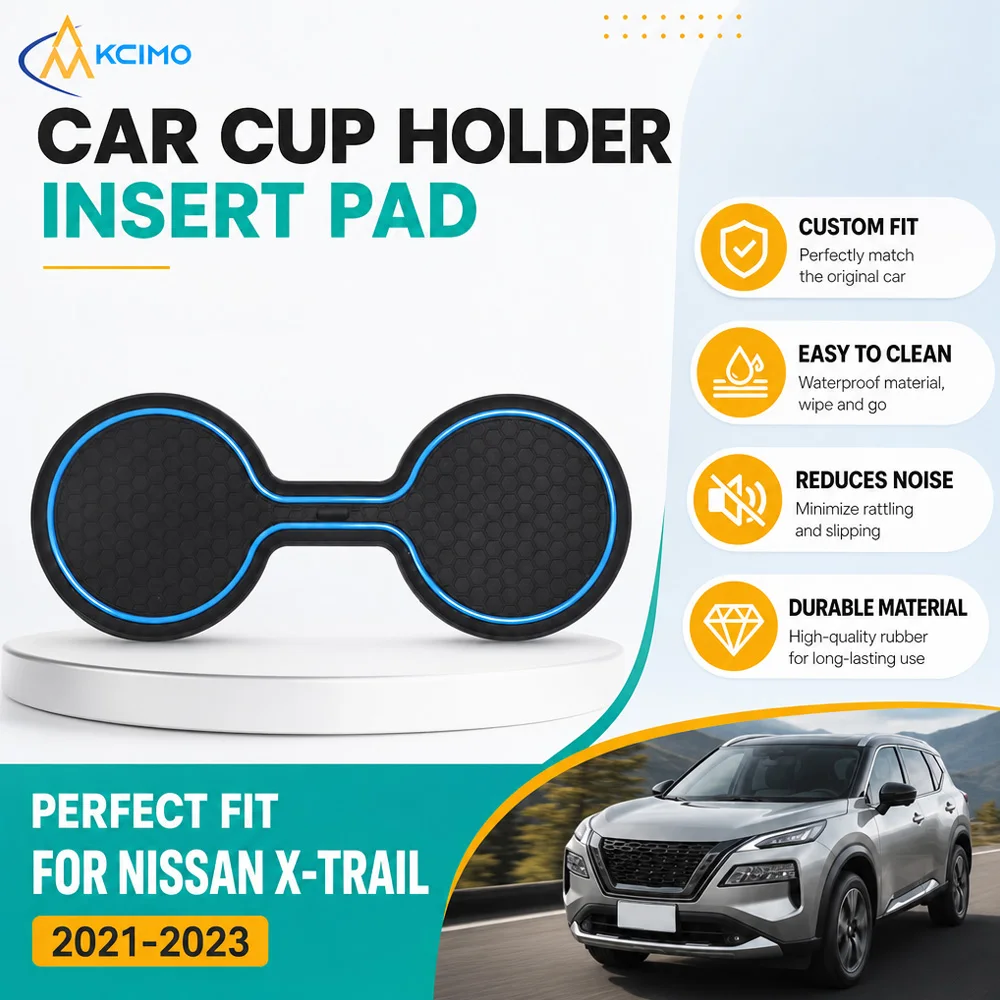 For Nissan X-Trail 2021-2023 Cup Holder Insert Coasters Anti Slip Waterproof Cup Slot Pad Easy Clean Vehicle Interior Supplies