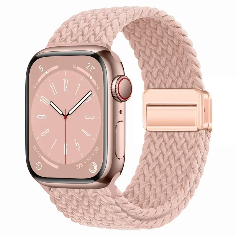 Magnetic Braided Loop Strap For Apple Watch Band 45mm 41mm 44mm 42mm 46mm Ultra 2 49mm Nylon Bracelet iWatch 10 9 8 7 6 5 4 Belt