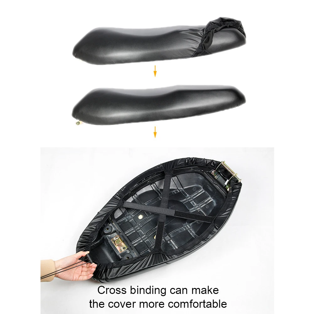 ผ้าคลุมเบาะรถจักรยานยนต์กันฝน ผ้าคลุมเบาะสกู๊ตเตอร์พร้อมเชือกผูก ผ้าคลุมเบาะจักรยาน อุปกรณ์ปั่นจักรยานกลางแจ้ง