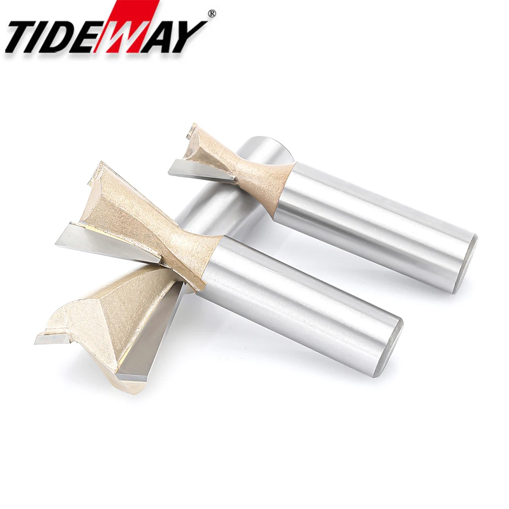 Tideway Dovetail Router Bits Joint Milling Cutter Tools for Cabinet Making Engraving Cutting Tool for Wood Tenon Bit