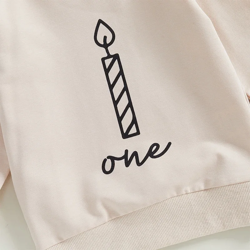 Baby Boy Birthday Sweatshirt Letter Candle Print Long Sleeve Pullovers Autumn Tops for Toddler Fall Clothes Outfit