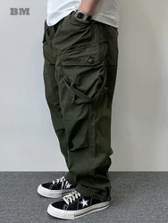 Japanese Streetwear High Quality Cotton Cargo Pants For Men Outdoor Vintage Casual Baggy Pants Harajuku Plus Size Trousers Male