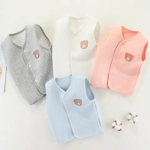 Bawełniana kamizelka dla noworodka jesienno-zimowa kamizelka dla dziewczynki ciepła miękka kamizelka dla dzieci Cartoon ubrania dla dzieci 0-24 miesięcy