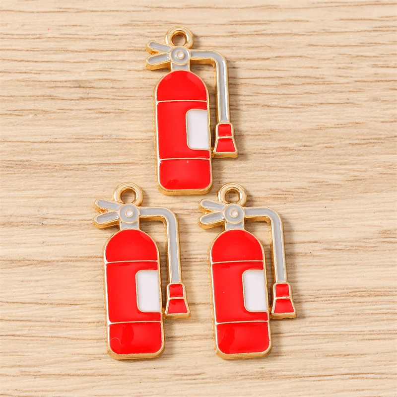 10 Stück Mix Emaille Feuer Thema Feuerwehr Werkzeuge Charms Anhänger für Schmuckherstellung Tropfen Ohrringe Halsketten DIY Handwerk Zubehör – Detail 17