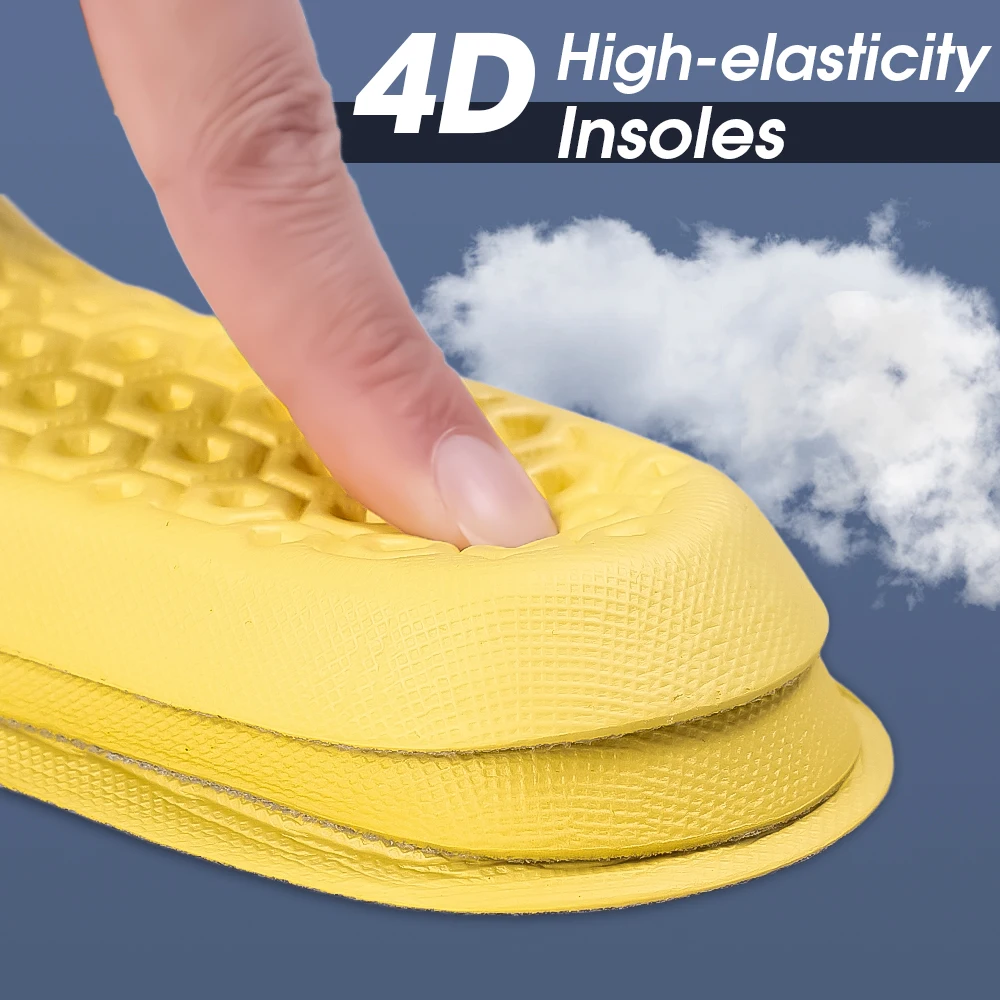 2PCS High Elasticity Latex Sport Insoles Shoe Pads Breathable Deodorant Shock Absorption Cushion Arch Support Insole Men Women image 3