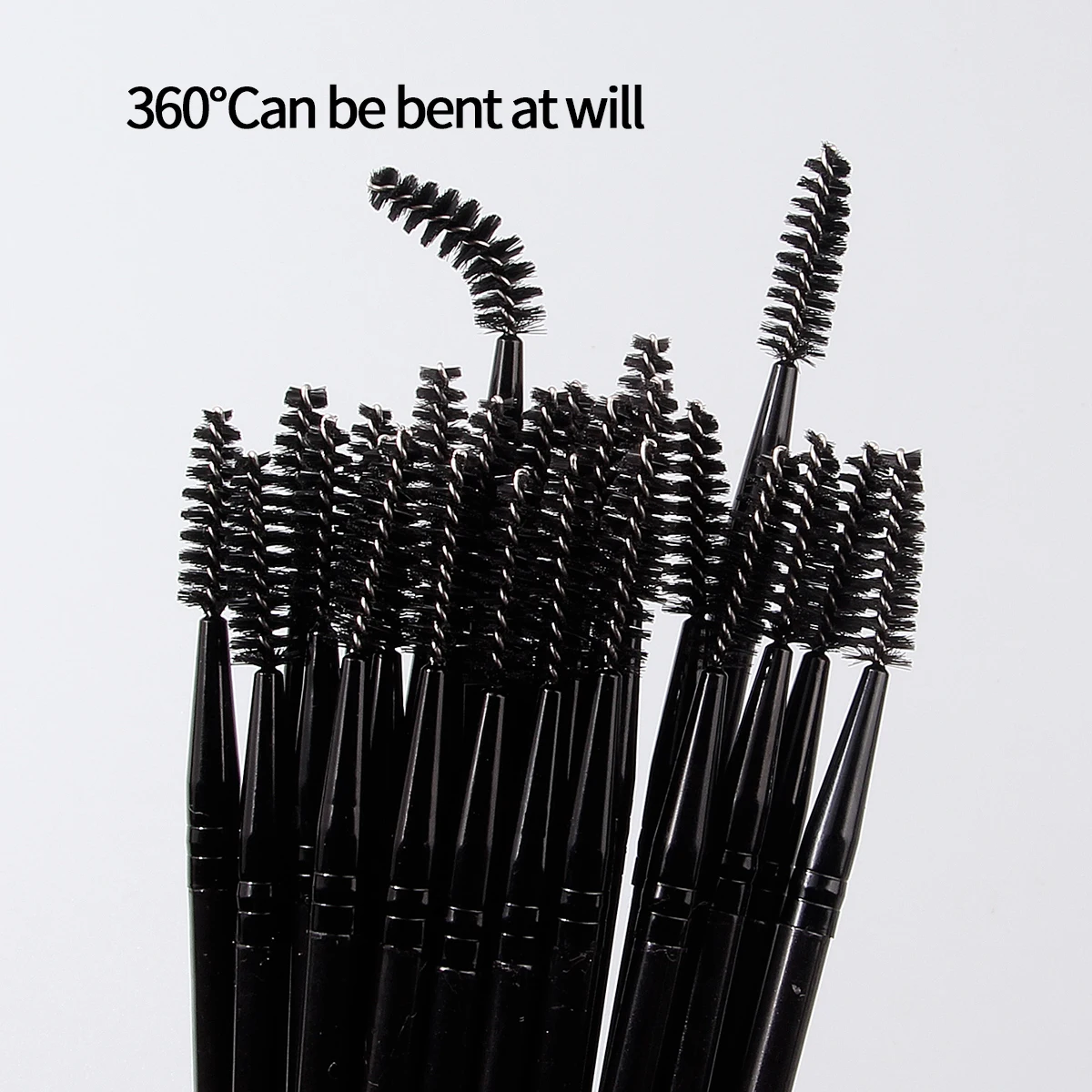 6 قطع/10 قطع/25 قطعة فرشاة ماسكارا حلزونية سوداء كبيرة الحجم، فرشاة حواجب وأدوات فرشاة مكياج عيون متعددة الوظائف #3