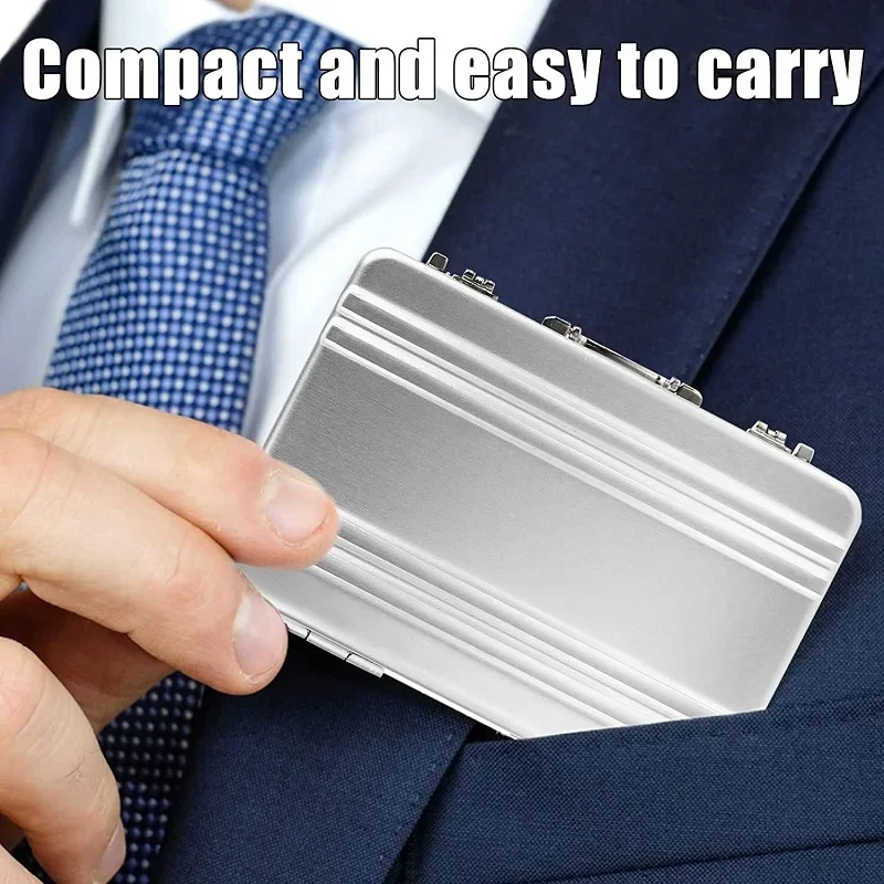 Aluminum Alloy Business Card Holder Trading Card Holder Men Women Credit Case Portable Suitcase Card Box Wallet Sleeve