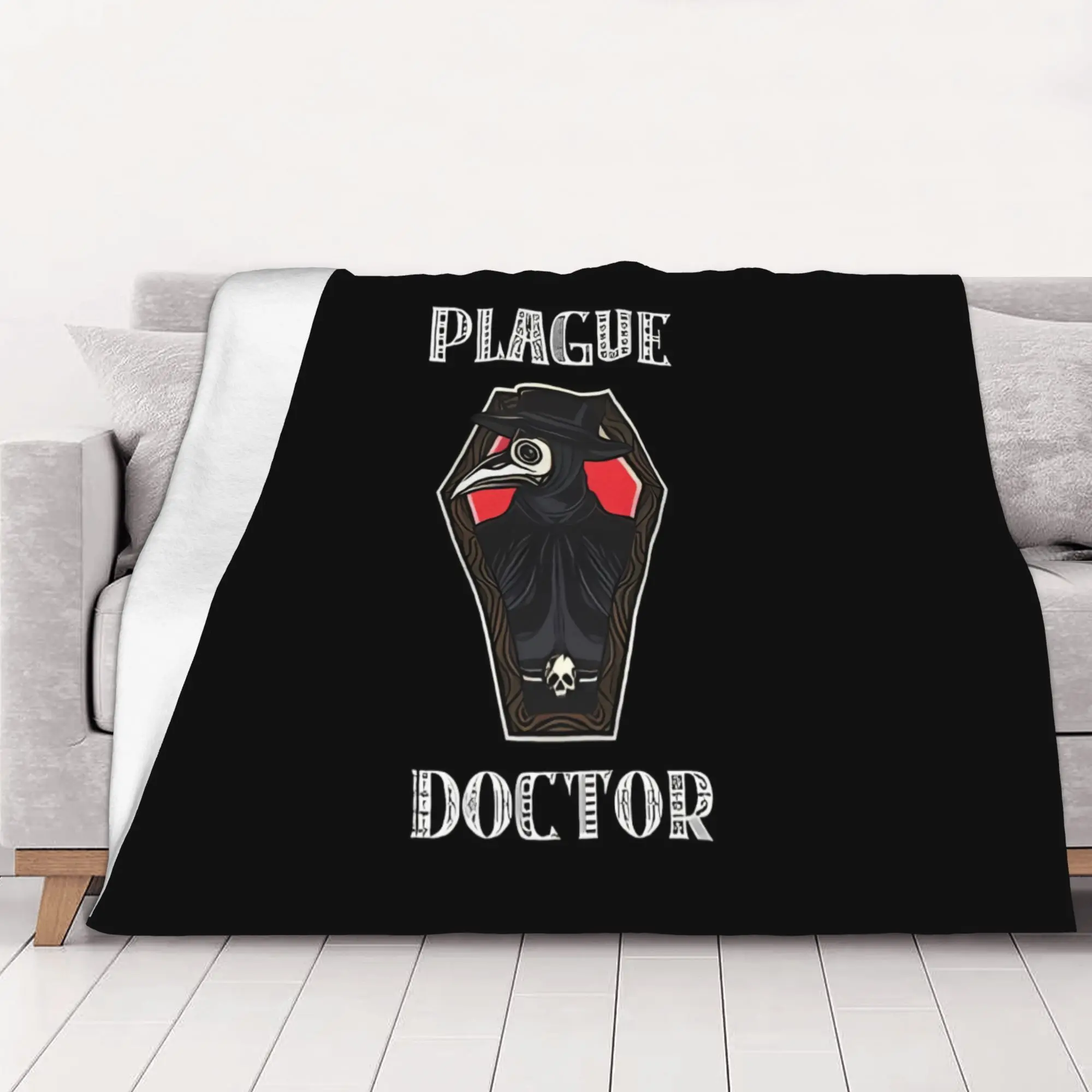 1PC home Cutecore Plague Doctor Plague Doctor Blanket Super Cosy Plush Home Living Room Sofa halloween
