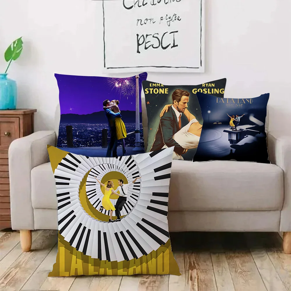 La La Land Movie Pillow Covers Cartoon Sofa Decorative Home Double-sided Printing Short Plush Cute Cushion Cover