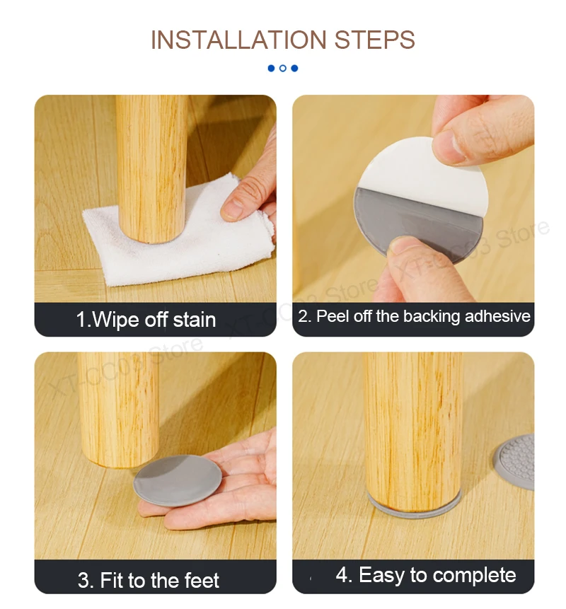4/8 قطعة Sel-Adhesive سيليكون كرسي الساق منصات حافظات الأرضية أرجل قطع الأثاث الجدول الساق يغطي مربع/جولة أسفل منصات المضادة للانزلاق
