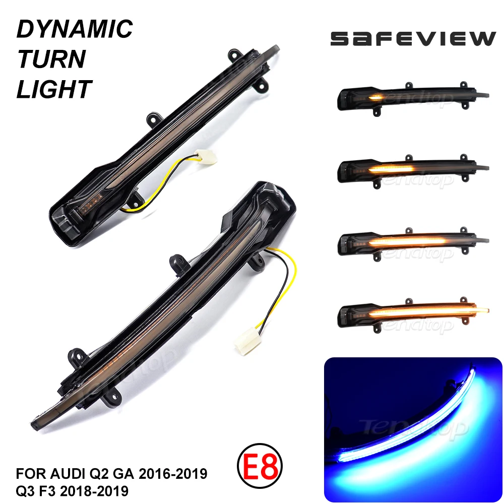 Car Rearview Mirror Indicator Lamp Streamer Strip Flowing Turn Signal Light Amber LED  For Audi Q5 SQ5 8R Q7 4L SQ7 Series