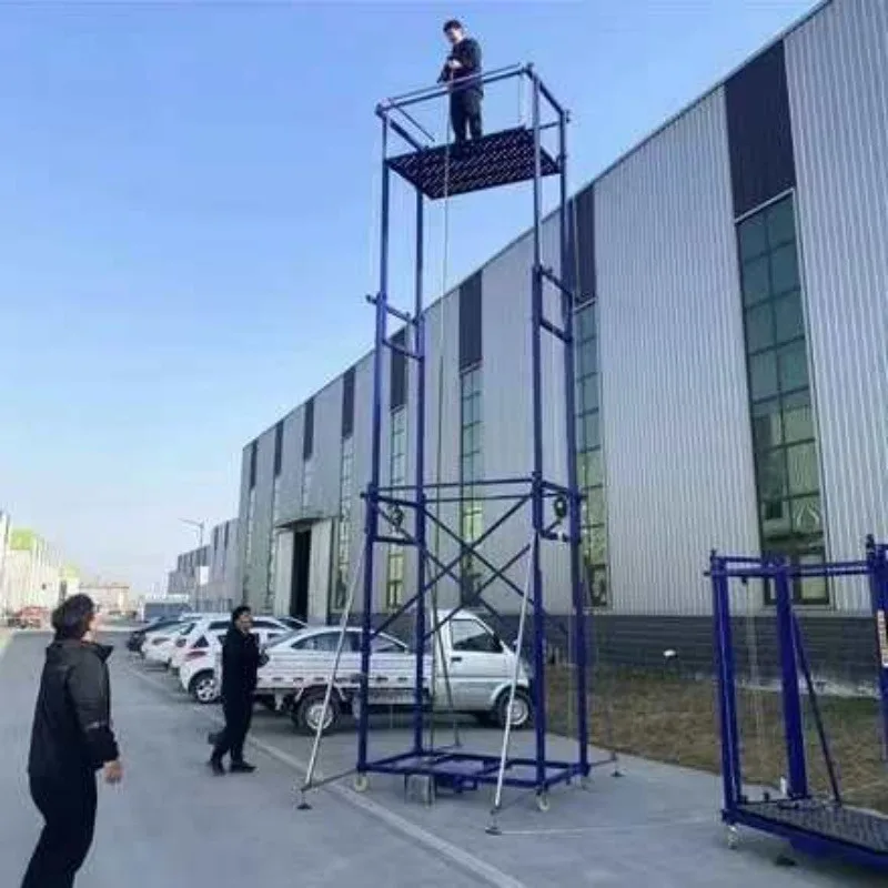 High load-bearing mobile Electric Scissor Lift Scaffold Platforms  300kg 500kg Electric Lifting Ladders scaffoldings 2-6 Meters