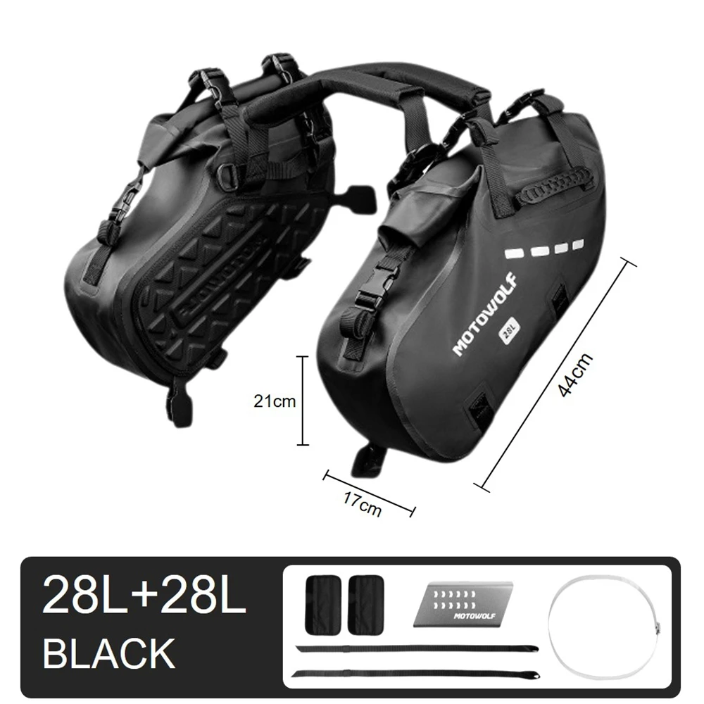 Motorradtasche, 100 % wasserdicht, 18 l/48 l, großes Fassungsvermögen, 2 Stück, universelle Passform, Motorrad-Gepäckträgertasche, Sattel-Seitentaschen