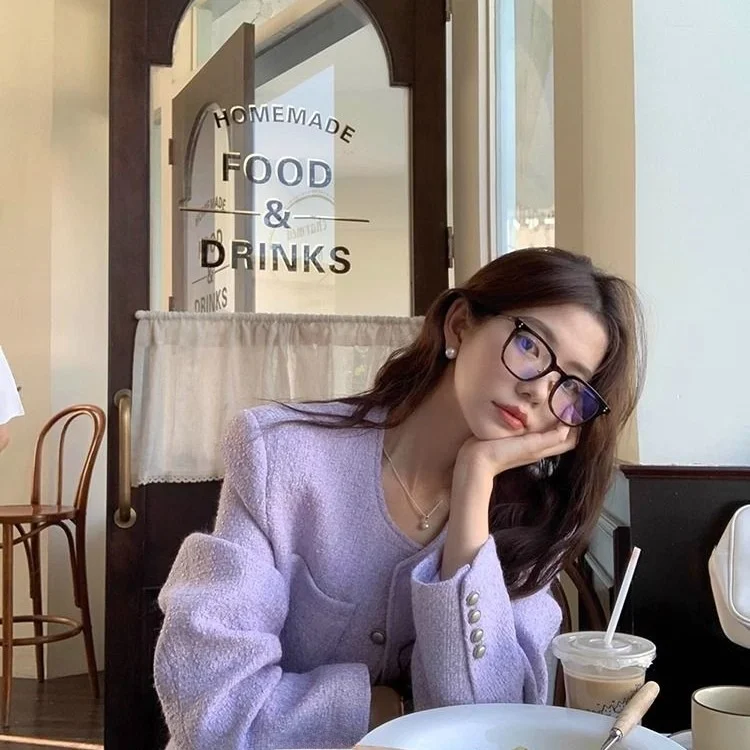 Ele ort Woolen Coat for Women Single Button Autumn New Arrival Slimming Thin Material Ladies Faion Chinese Production