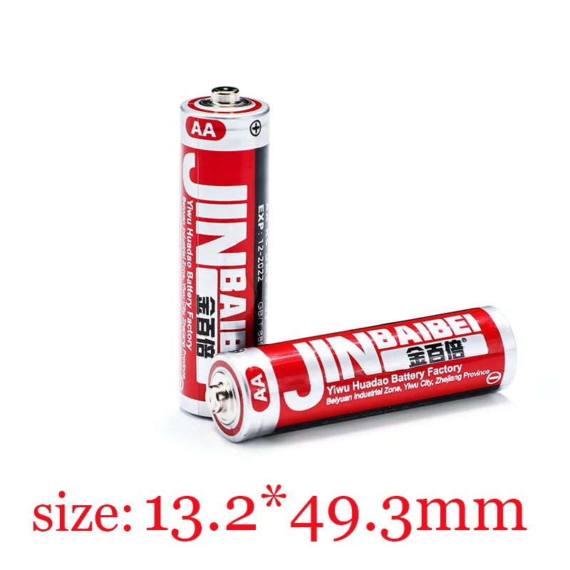 60PCS AA 1.5V 200mAh Black White Red Disposable Carbon Zinc Manganese Dry Battery Suitable Electronic Clock Toy Wall Chart Ect