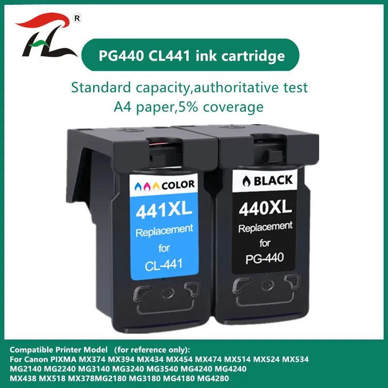 

Compatible PG440 CL441 Canon PG 440 CL 441 440XL ink cartridge replacement for Pixma MG4280 MG4240 MX438 MX518 MX378