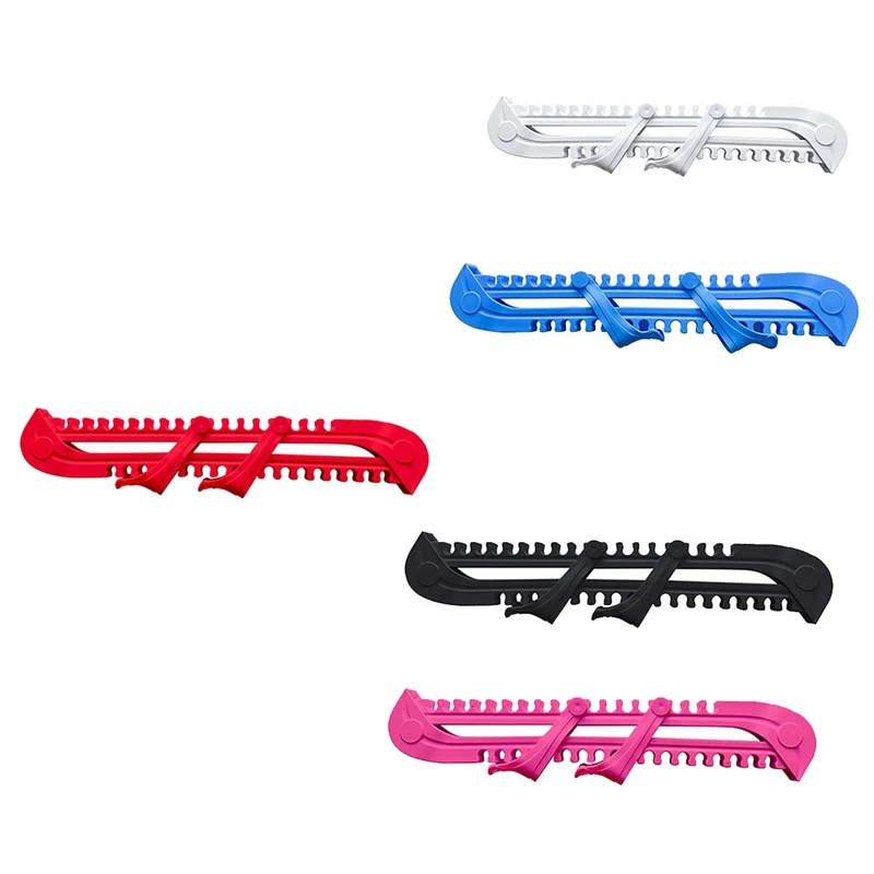 Ice Skates Skating Blades Protector Adjustable Protective Case Blade Sleeve Plastic Red 2PCS
