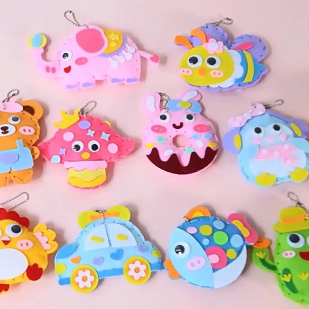 Cartoon dier hanger materiaal Kit educatief handwerk naaien Craft Kit roze tas niet-geweven stof DIY niet-geweven stof Kit