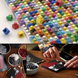 500pcs/LOT Micro Diamond Building Block 4MM Plate 1x1 S3024 MOC Parts Pixel Art QR Code Brick Mosaic Painting Boys Girls Toy