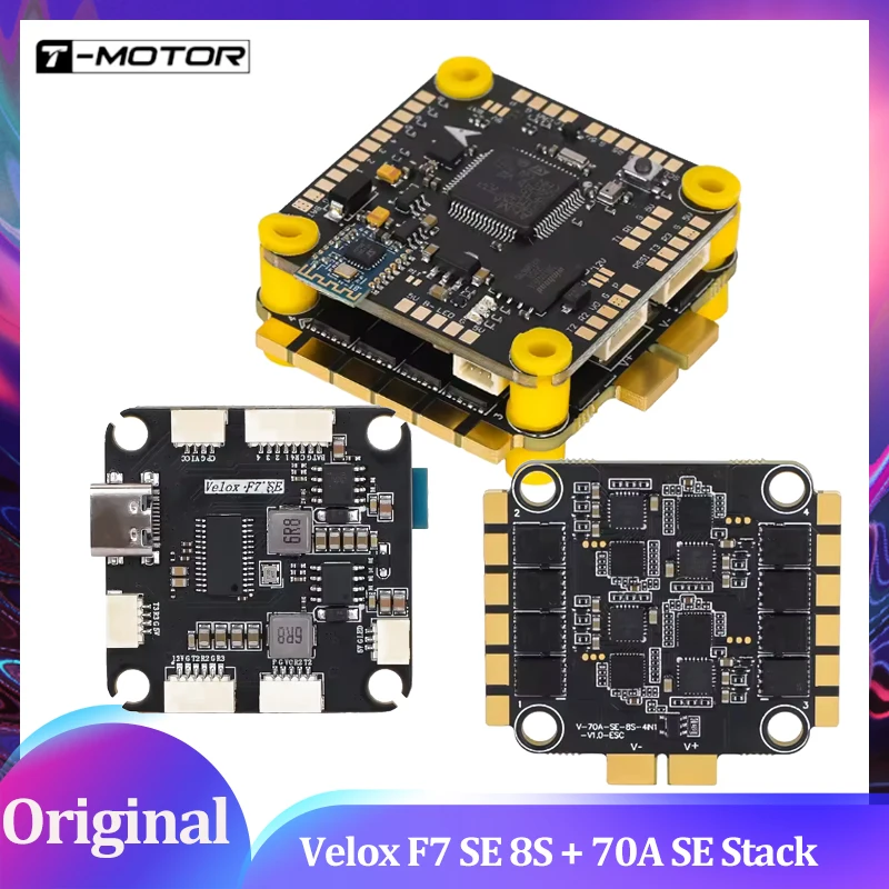

T-MOTOR Velox 70A SE 8S 4IN1 ESC Combo for RC Tools FPV Long Range Drone Velox F7 SE Stack 8S Velox F7 SE 8S Flight Controller