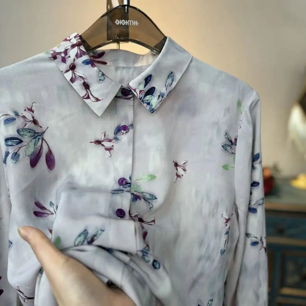 

Fashionable Floral Shirt with Long Sleeves and Slim Printable Floral Spring Cardigan for Women