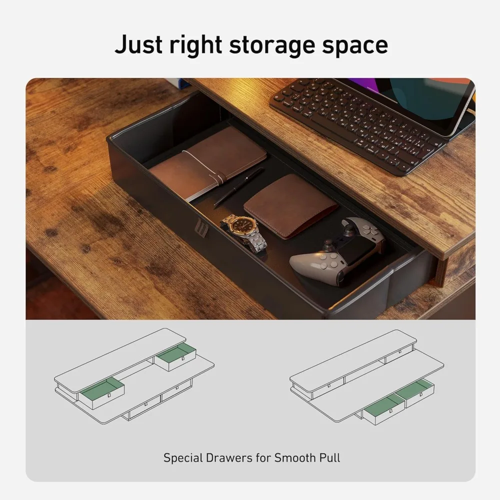 مكتب قائم كهربائي مقاس 48 × 24 بوصة بارتفاع قابل للتعديل مع 4 أدراج، مكتب حامل للجلوس، طاولة واقفة للمكتب المنزلي مع 4 ارتفاع #5