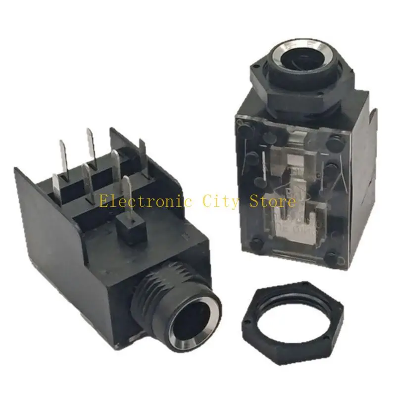 7Pin 6.35mm Female Sound Jacks Sockets Two Channel Microphones Amplifiers Connectors HU8D