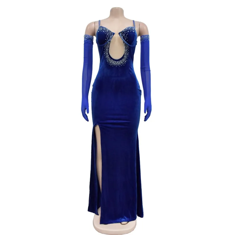 Sexy Spaghetti sangle bretelles fête robes de soirée femmes élégante soirée diamants bal sirène robes d'occasion spéciale