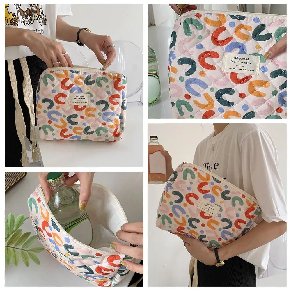 1PC borsa per il trucco cosmetico trapuntata coreana per le donne custodia per wc portatile borse femminili custodia per cosmetici Organizer per la