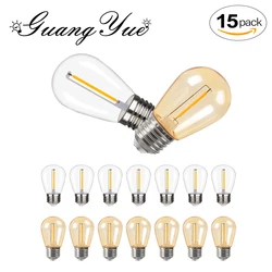 15Pcs S14 Plastic Led Filament Bulb E27 E26 110V 220V Warm White Shatterproof Retro Edison Night Light for String Light Replace