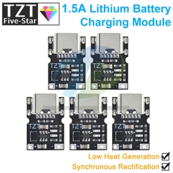 TZT 1/5/10PCS Type-C USB 1.5A Lithium Battery Charging Module Synchronous Rectification High efficiency Low Heating Over TP4056