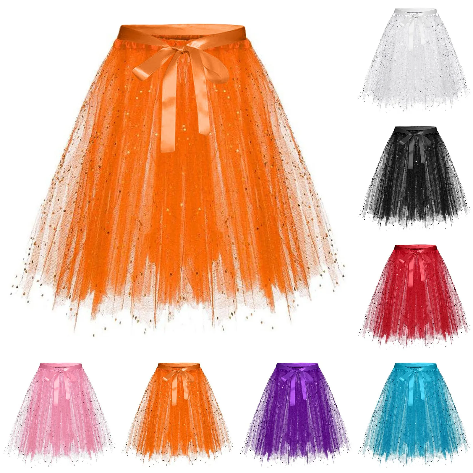 

Women's Tulle Tutu Skirt 3 Layered Party Dance Running Elastic Tutu Skirts Well Mid Length Skirt Tennis Skirt Desk Skirt