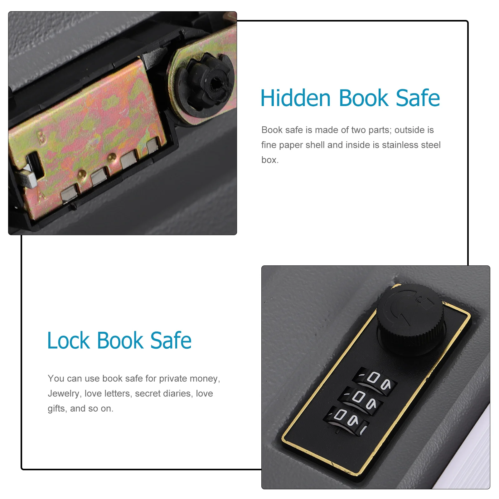 1 Pc Simulation Book Lock Box Metal Security Safe Box Key Type Rose Safe Box Book Safe Box Creative Book Safe