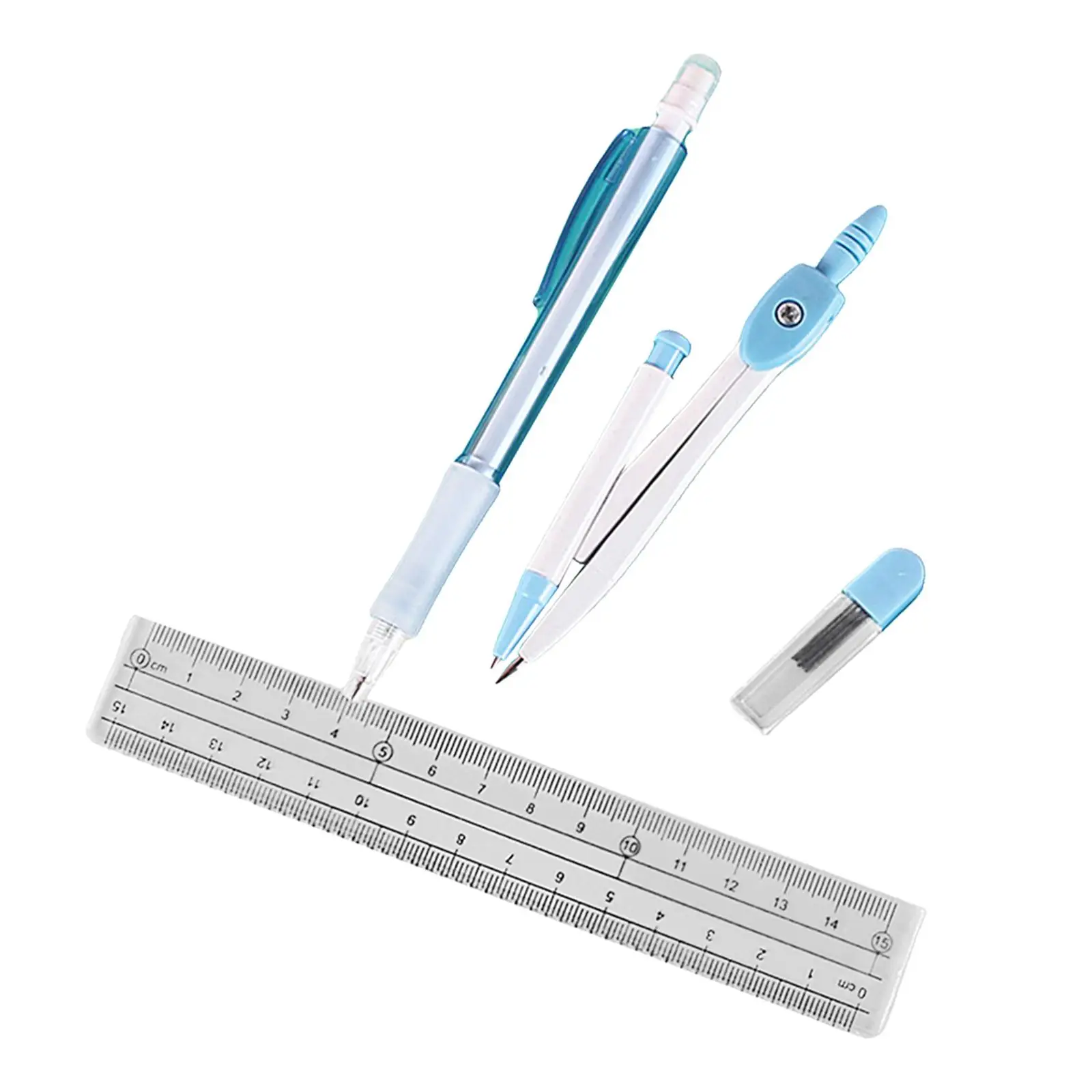 2-4pack Compass Compasses Pen Set Pencil Lead for Study Office Supplies Drawing