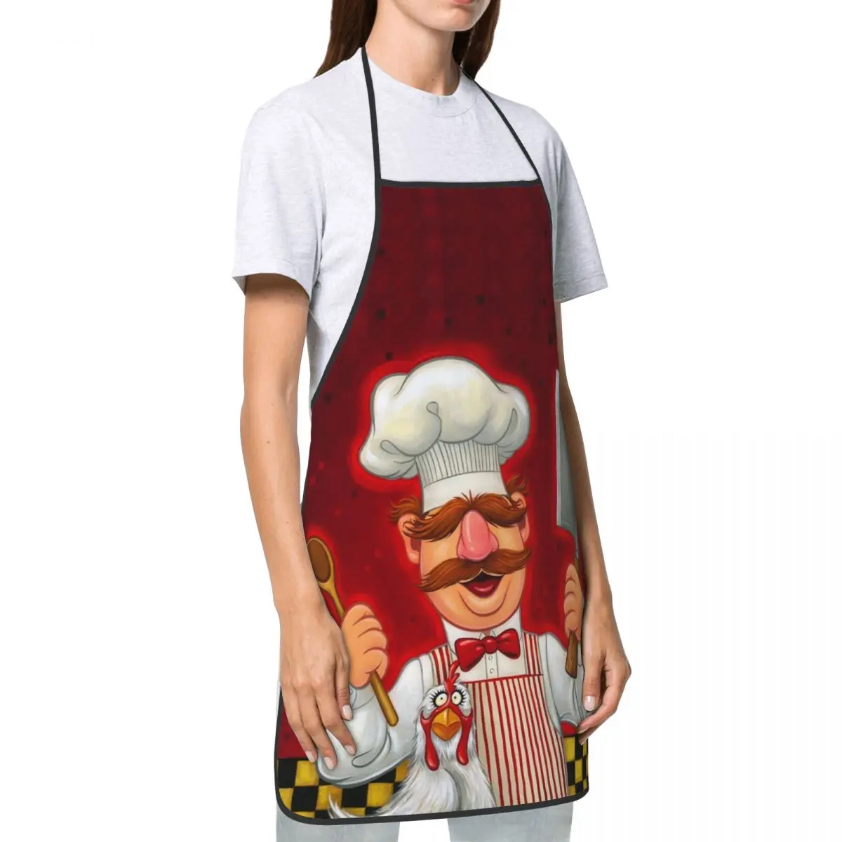 Funny Swedish Chef And Chicken Aprons Women Men Adult Unisex Kitchen Chef Bib Tablier Cuisine Cooking Baking Painting