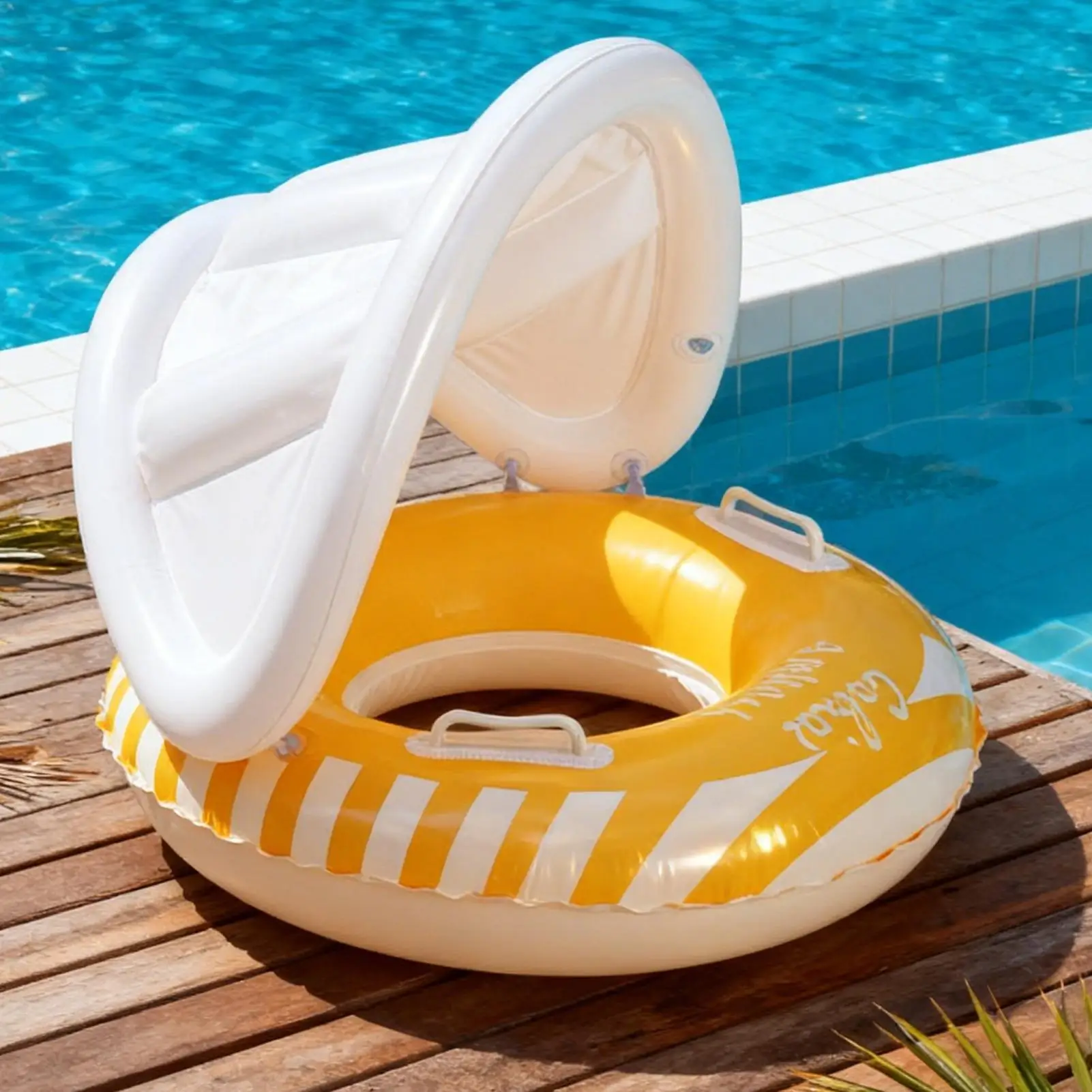 

Pool Floats For Kids Inflatable Swim Ring Seat With Canopy Summer Swim Float For Summer Vacation Travel Hotel Resort Beach Water