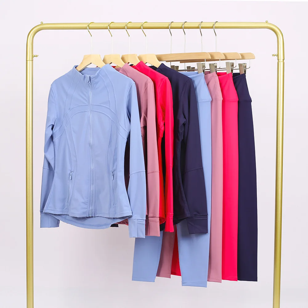 

Designer Lu's Same Yoga Suit Long-sleeved Jacket Set with Cropped Pants Slimming Slim Skinny Sports Suit