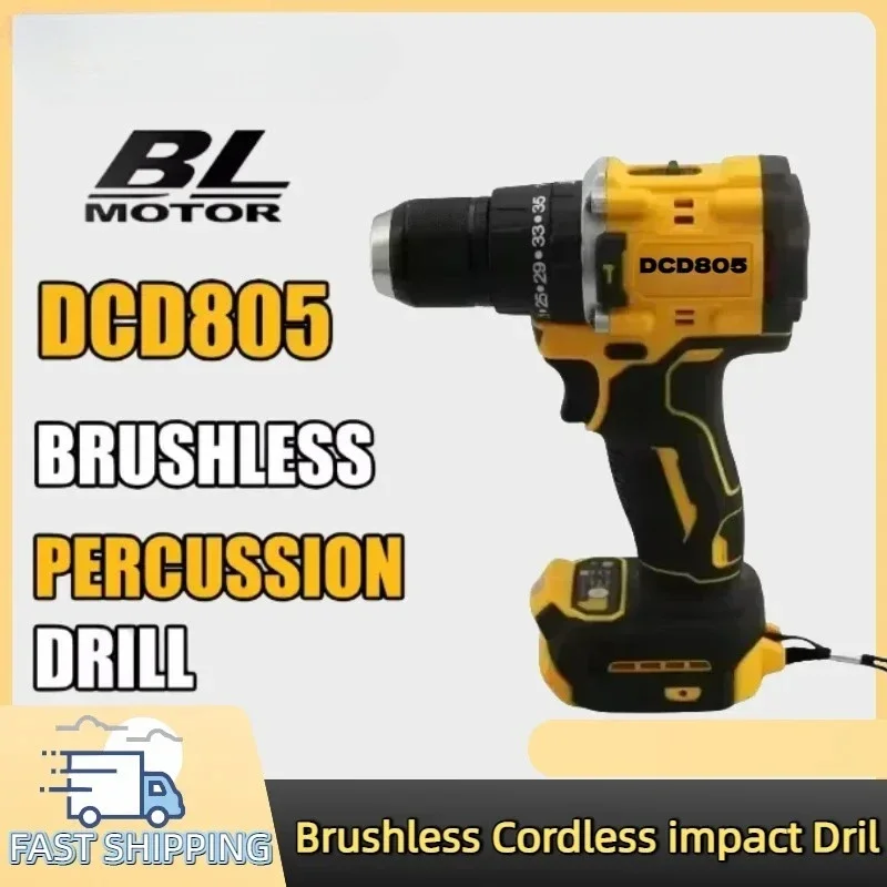 Compatible con DeWalt DCD805, taladro manual eléctrico sin escobillas, batería de litio recargable, taladro de impacto, taladro multifunción