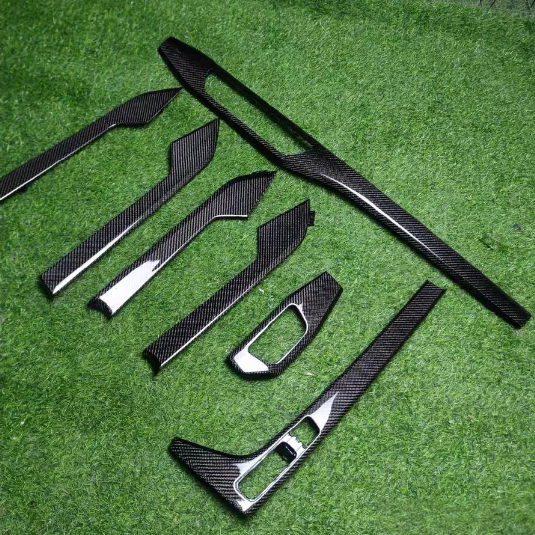 Koolstofvezel interieur middenbedieningspaneel voor Audi B9 B9PA A4 A5 S4 S5 2017-2024 interieur upgrade 7-delig koolstofvezel interieur