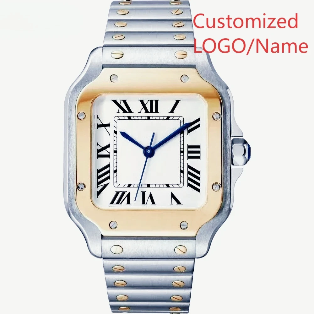 Fashion Square Automatic Mechanical Watch Unisex 35mm 40mm Durable 904L Stainless Steel White Black Matching All Day Luminous