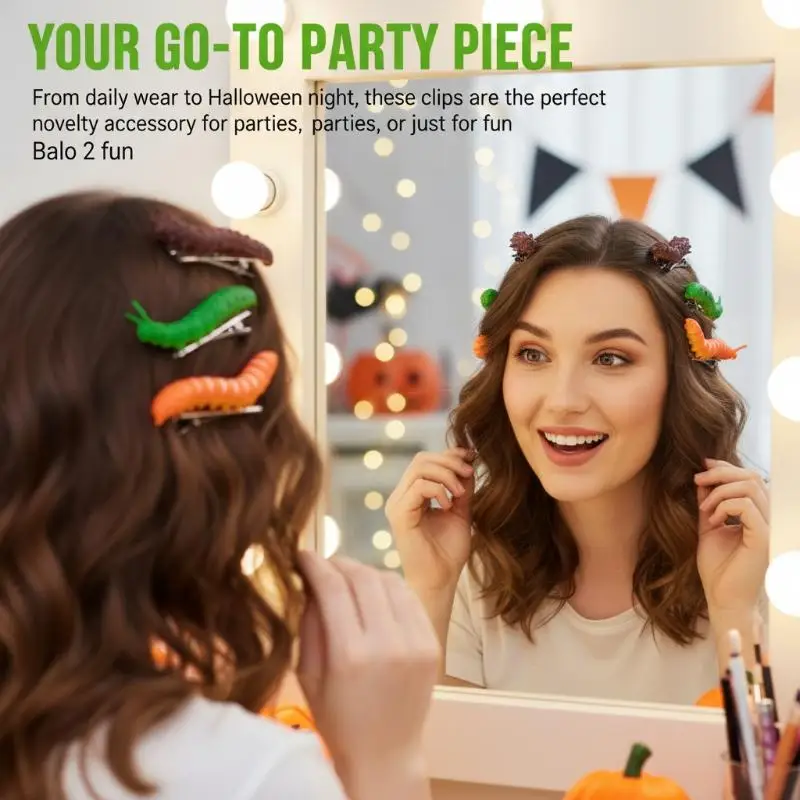 3D Gruselige Haarspangen - Lustige & Realistische Haarnadeln für die Gruselsaison, Neuartige Clips für Party & Cosplay – Detail 1