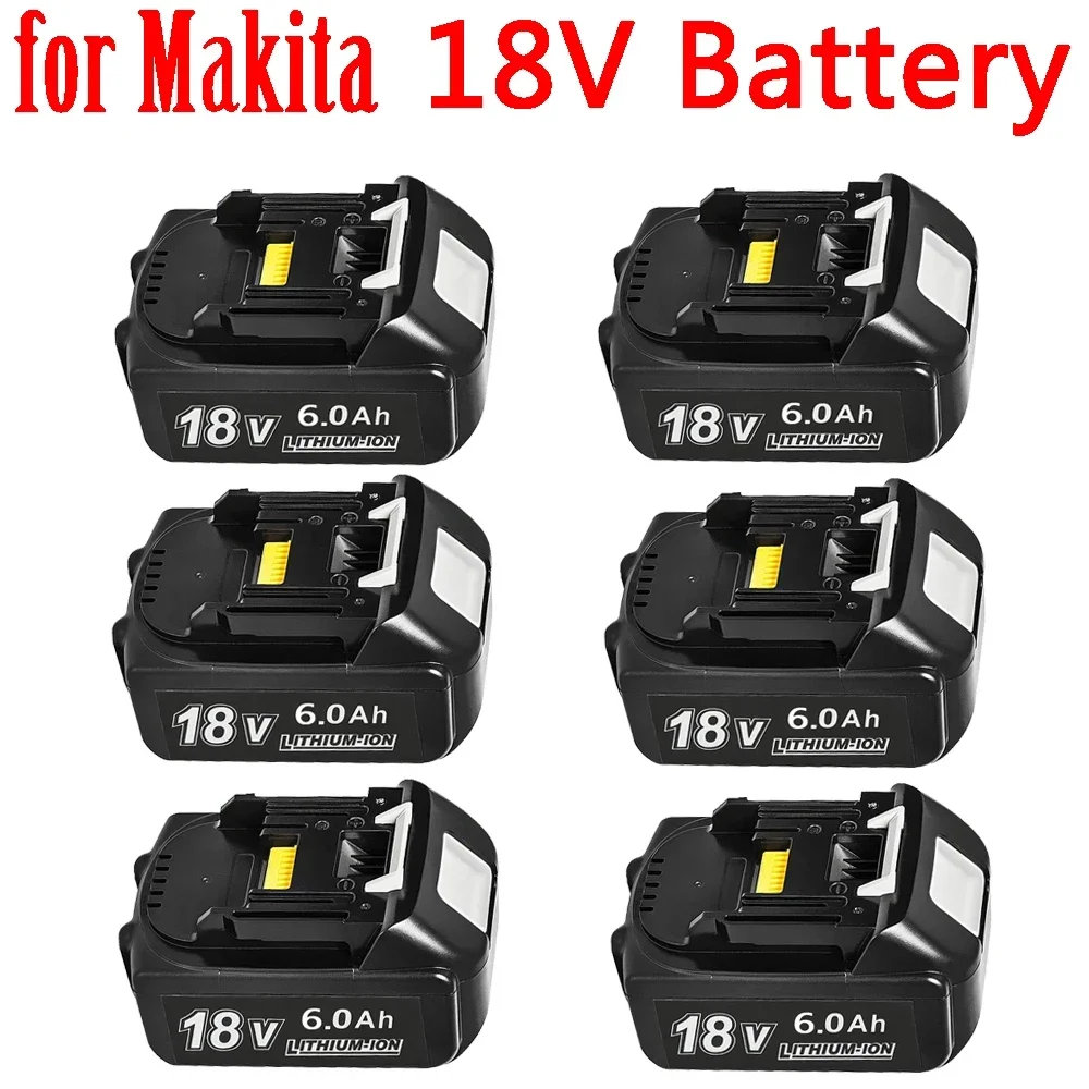 for Makita 18V Battery 6Ah 18650 Lithium ion Replacement BL1860B BL1860 BL1850 Rechargeable Power Tool Battery DDF486 DF488